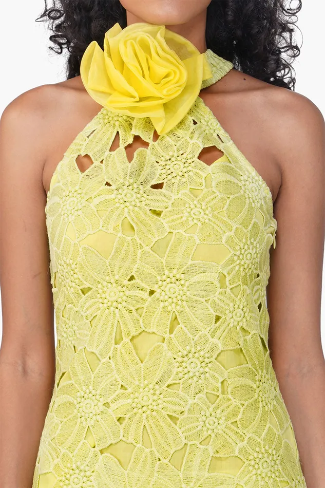 Women Fall For Neon Crosage Floral Halter Dress Dresses America and Beyond
