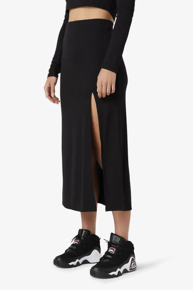 Women Fila Skirts Londyn Midi Skirt Black Women Fila Skirts Londyn Midi Skirt Black