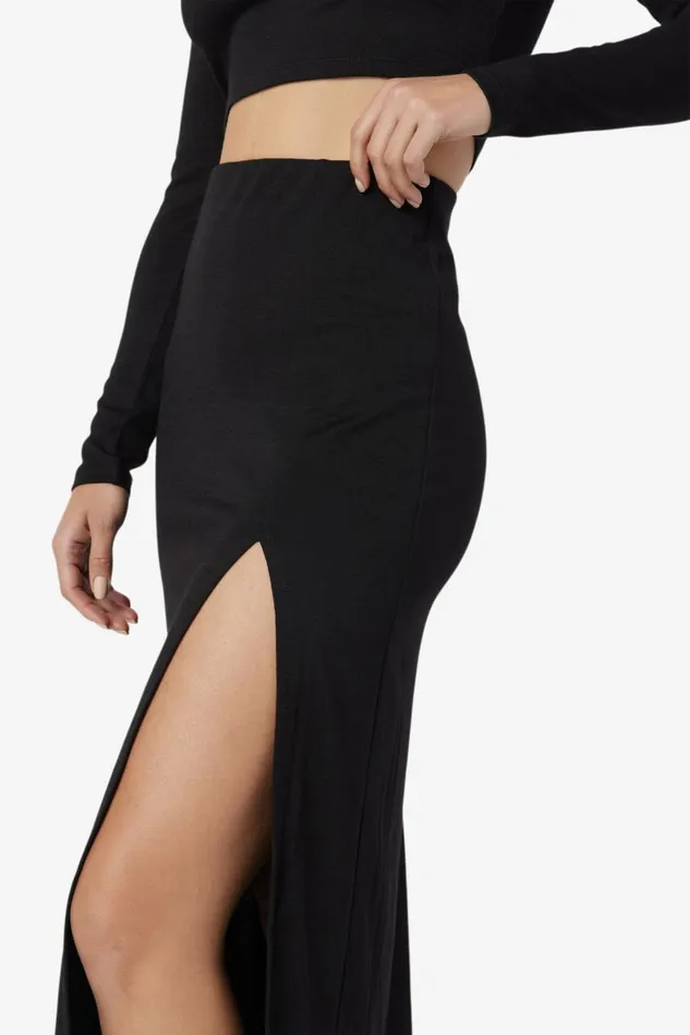Women Fila Skirts Londyn Midi Skirt Black Women Fila Skirts Londyn Midi Skirt Black