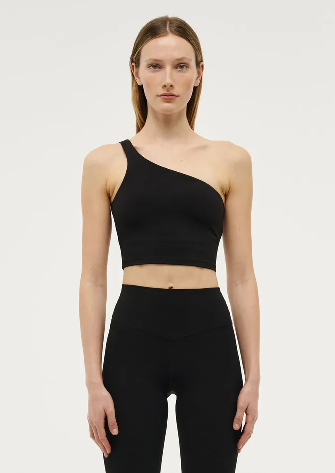 Women FINESSE ASYMMETRIC TANK IN BLACK Tanks PE Nation