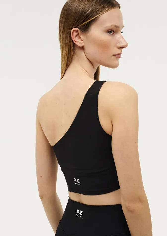 Women FINESSE ASYMMETRIC TANK IN BLACK Tanks PE Nation