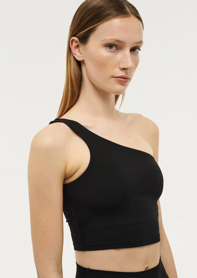 Women FINESSE ASYMMETRIC TANK IN BLACK Tanks PE Nation