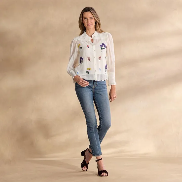 Women Floriana Bloom Shirt Marshmallow Sundance Catalog Tops Women Floriana Bloom Shirt Marshmallow Sundance Catalog Tops