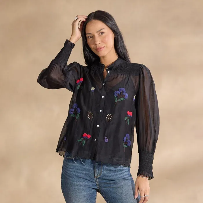 Women Floriana Bloom Shirt Marshmallow Sundance Catalog Tops Women Floriana Bloom Shirt Marshmallow Sundance Catalog Tops