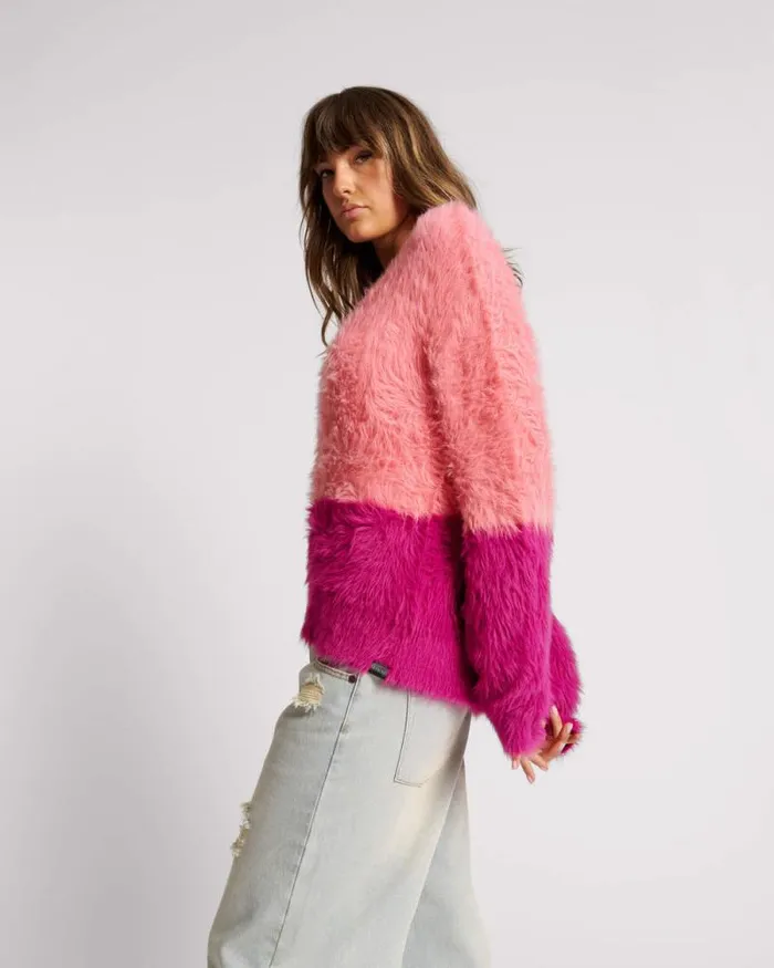 Women FLUFFY COLOUR BLOCK SWEATER One Teaspoon Knitwear Women FLUFFY COLOUR BLOCK SWEATER One Teaspoon Knitwear