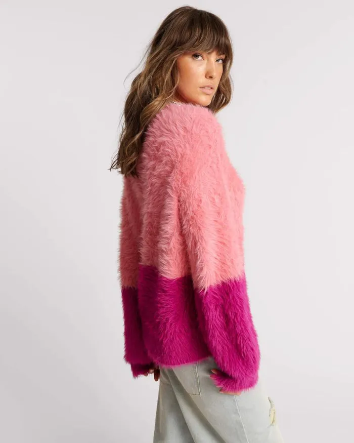 Women FLUFFY COLOUR BLOCK SWEATER One Teaspoon Knitwear Women FLUFFY COLOUR BLOCK SWEATER One Teaspoon Knitwear