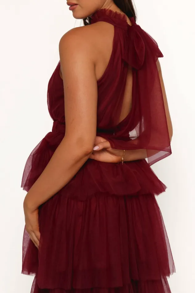 Women Frances Halterneck Maxi Dress Wine Dresses Petal and Pup