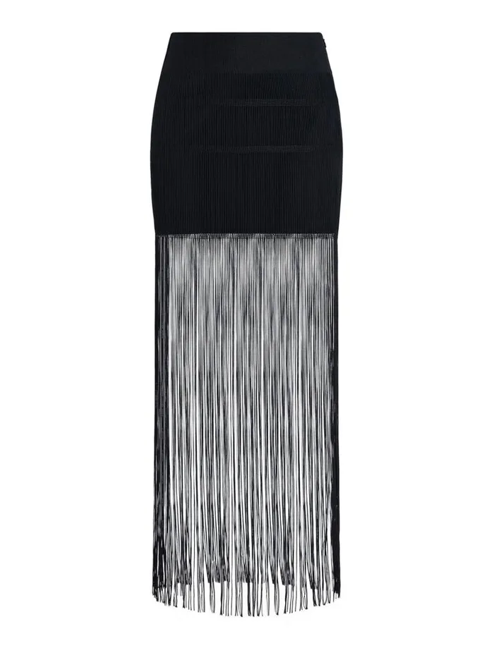 Women Fringe Mini Skirt Black BCBG Bottoms Women Fringe Mini Skirt Black BCBG Bottoms