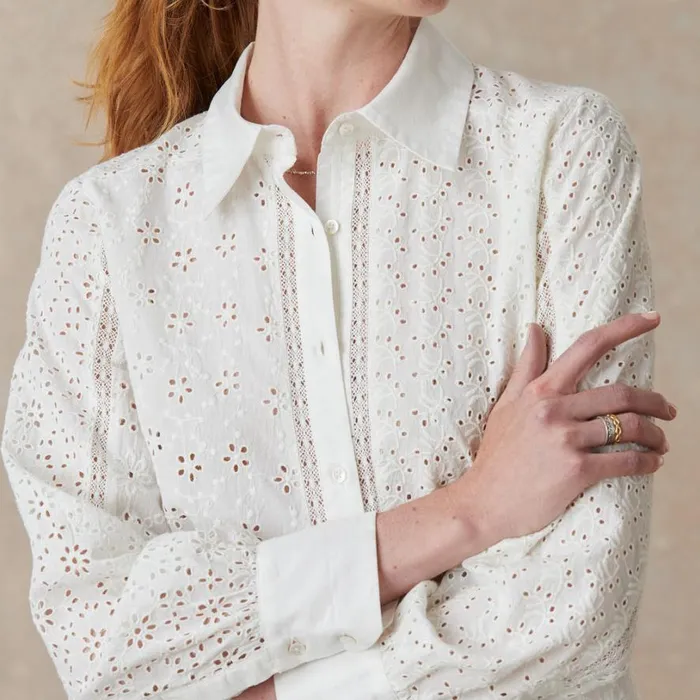 Women Gina Eyelet Tunic Black Sundance Catalog Tops Women Gina Eyelet Tunic Black Sundance Catalog Tops