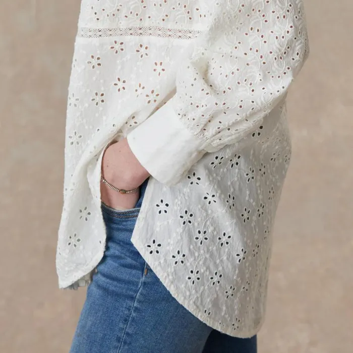 Women Gina Eyelet Tunic Black Sundance Catalog Tops Women Gina Eyelet Tunic Black Sundance Catalog Tops