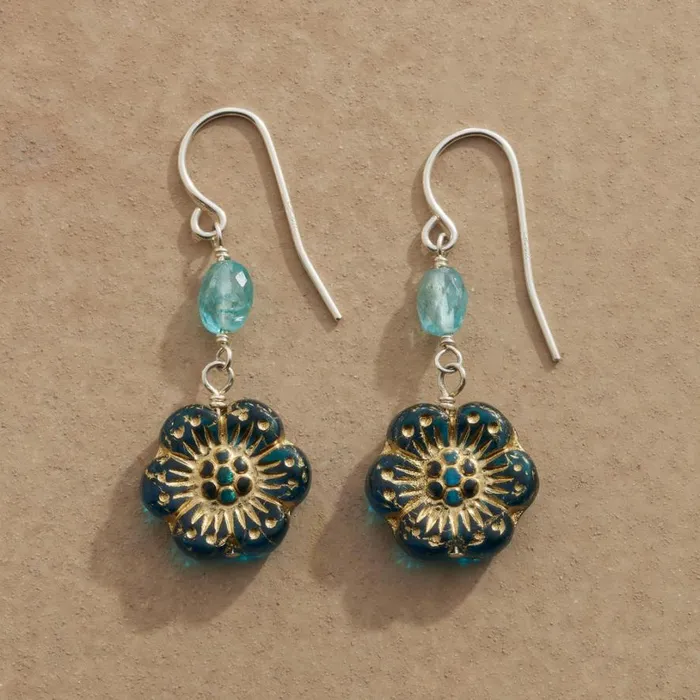 Women Glass Flower Earrings Sundance Catalog Earrings