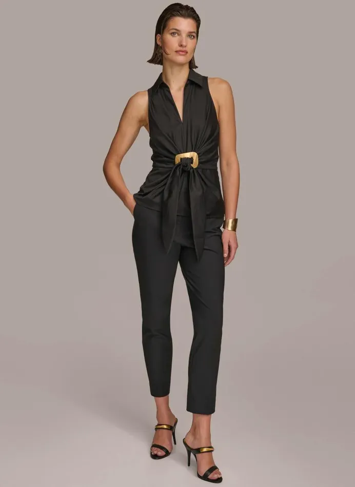 Women GOLD HARDWARE KNOT TOP Black Donna Karan New York Sweaters And Tops Women GOLD HARDWARE KNOT TOP Black Donna Karan New York Sweaters And Tops