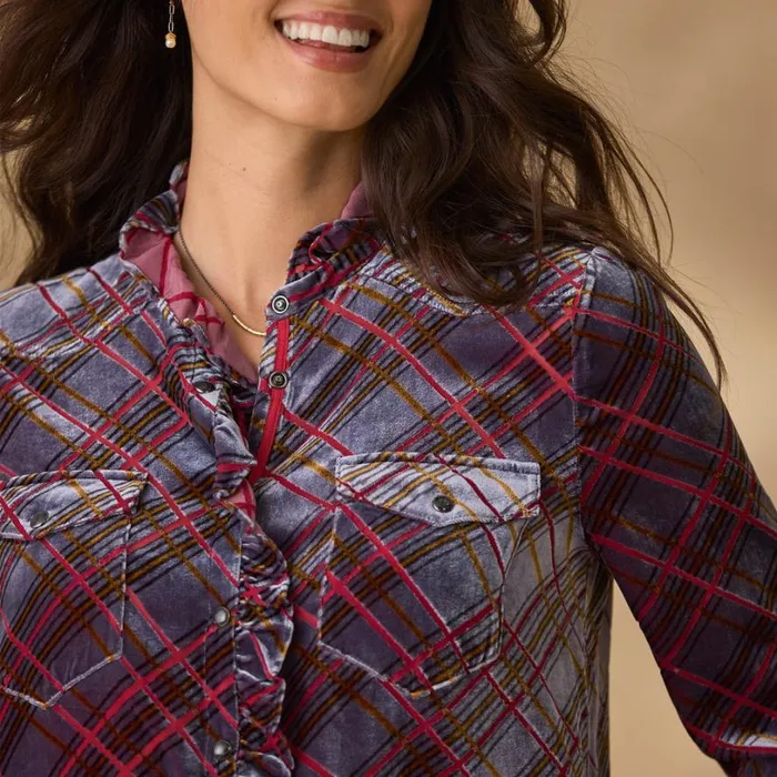Women Gretel Plaid Velvet Shirt Petite Plaid Sundance Catalog Petite Styles Women Gretel Plaid Velvet Shirt Petite Plaid Sundance Catalog Petite Styles