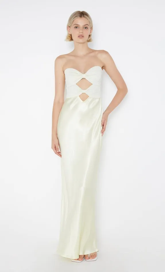 Women HALLE STRAPLESS DRESS 8211 ICE YELLOW Bec Bridge Maxi Dresses