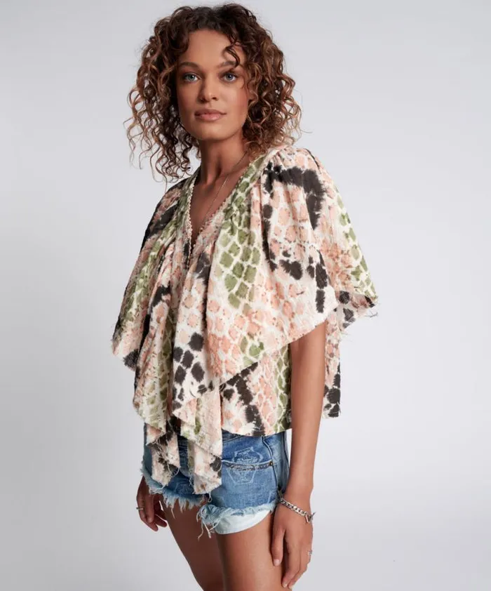Women HAND PAINTED BOA TOP One Teaspoon Tops Women HAND PAINTED BOA TOP One Teaspoon Tops