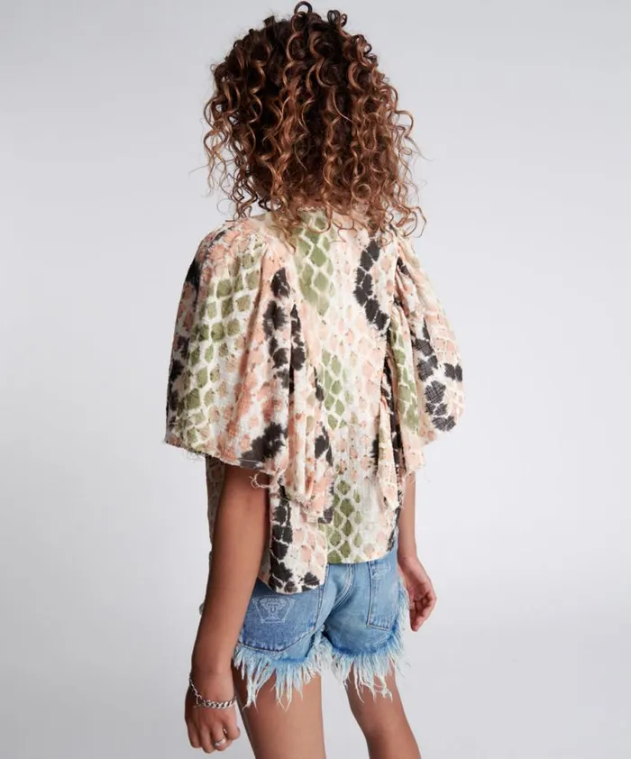 Women HAND PAINTED BOA TOP One Teaspoon Tops Women HAND PAINTED BOA TOP One Teaspoon Tops
