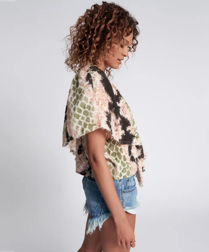 Women HAND PAINTED BOA TOP One Teaspoon Tops Women HAND PAINTED BOA TOP One Teaspoon Tops