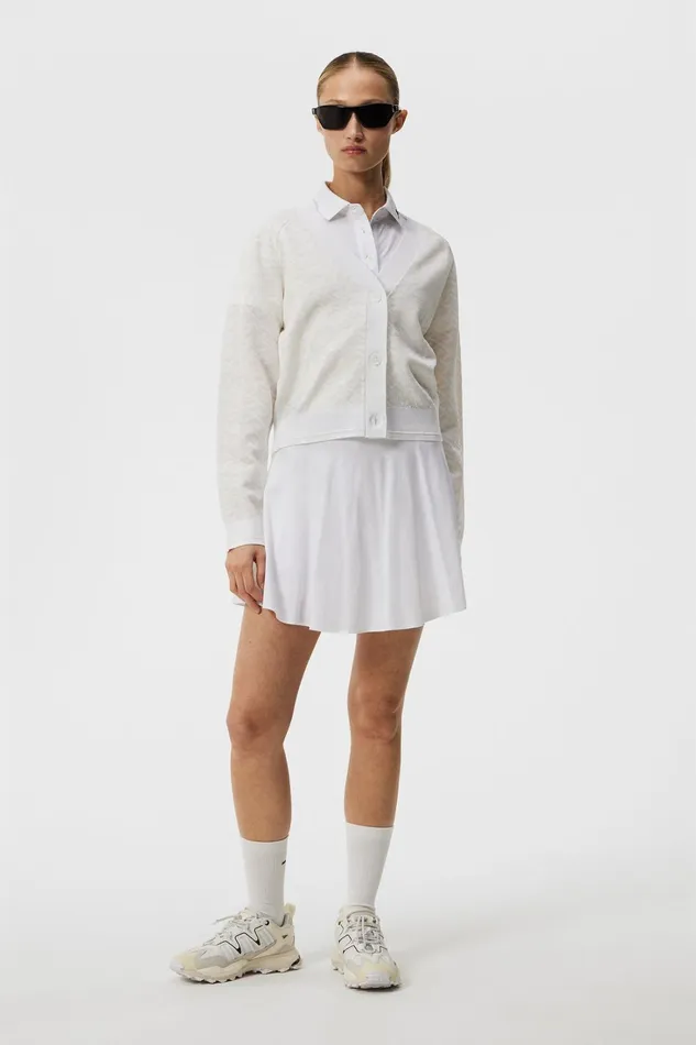 Women Hanna Knitted Cardigan White JLindeberg Knitwear Women Hanna Knitted Cardigan White JLindeberg Knitwear