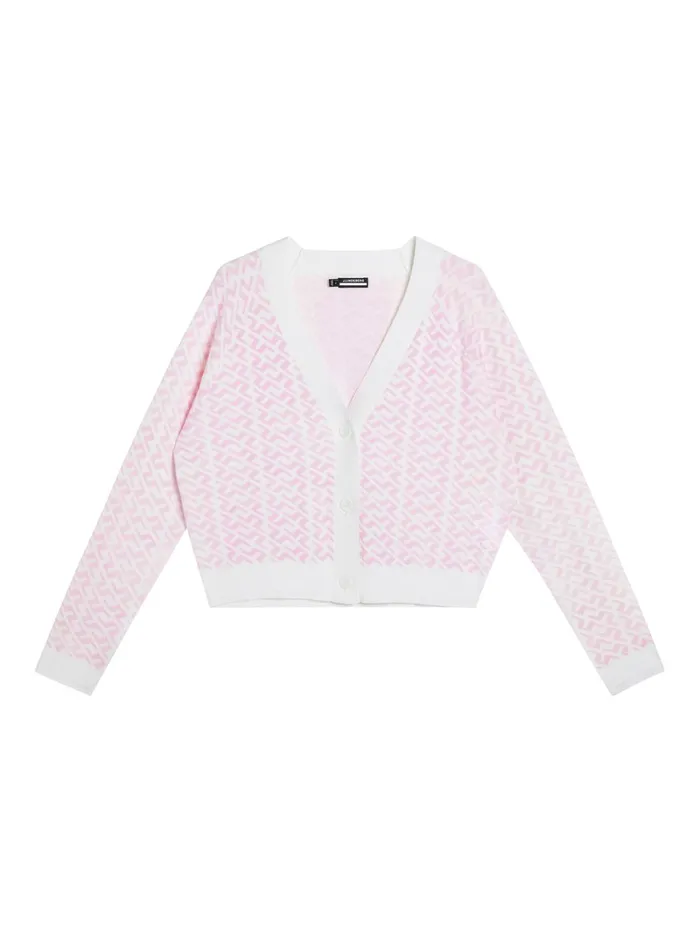 Women Hanna Knitted Cardigan White JLindeberg Knitwear Women Hanna Knitted Cardigan White JLindeberg Knitwear