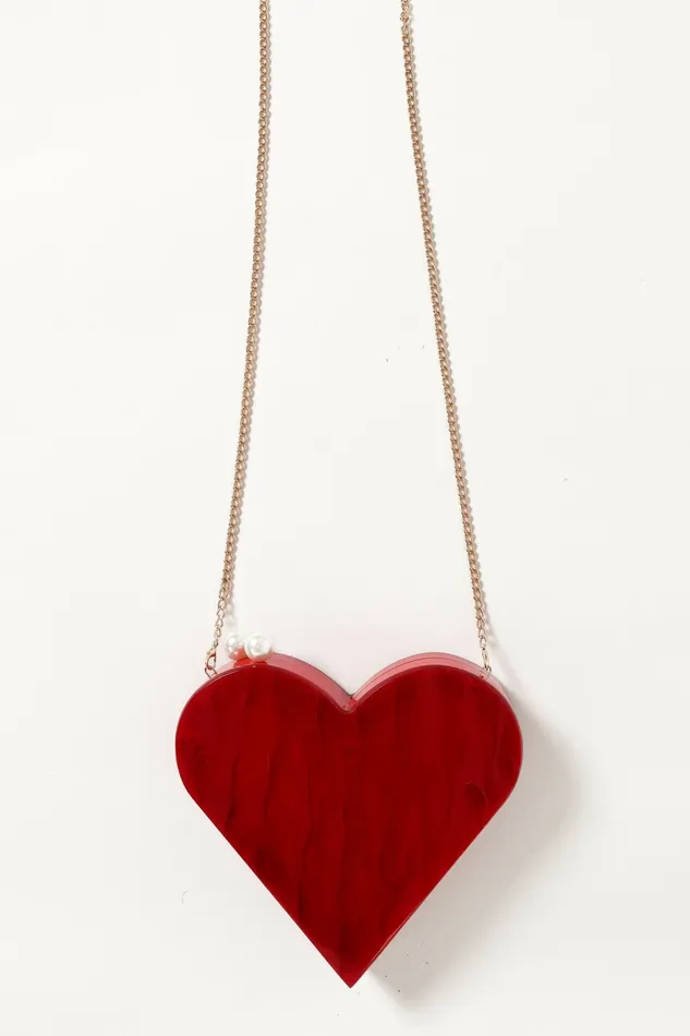 Women Heart Shaped Bag Red Bags and Wallets Petal and Pup