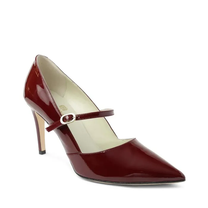 Women Heels Bruno Magli Gemma MaryJane Leather Pump 8211 Bordeaux Patent