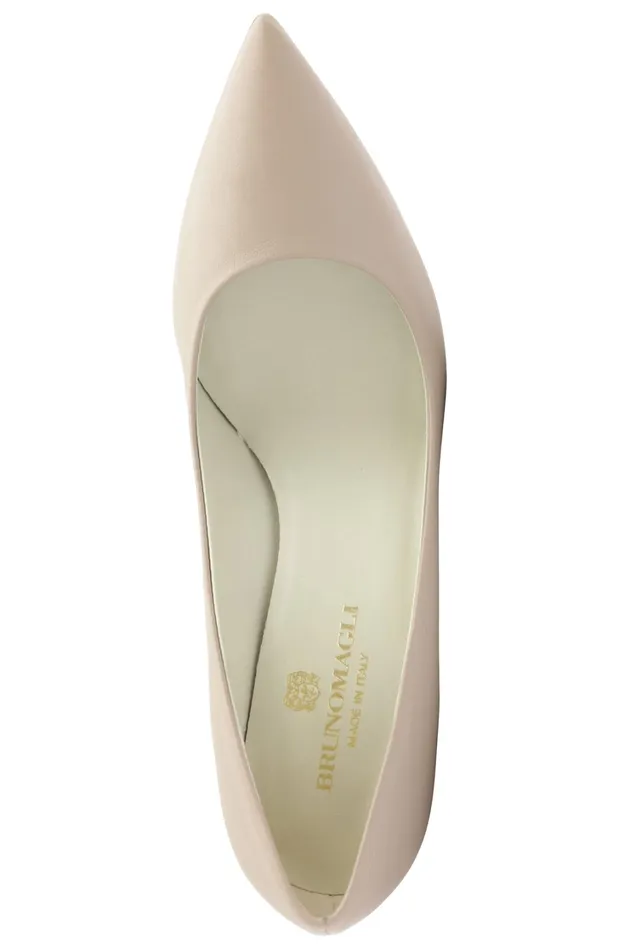 Women Heels Bruno Magli Telma Leather PointedToe PumpNatural