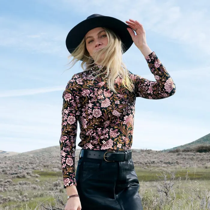 Women Henriette Turtleneck Onyx Sundance Catalog Tops