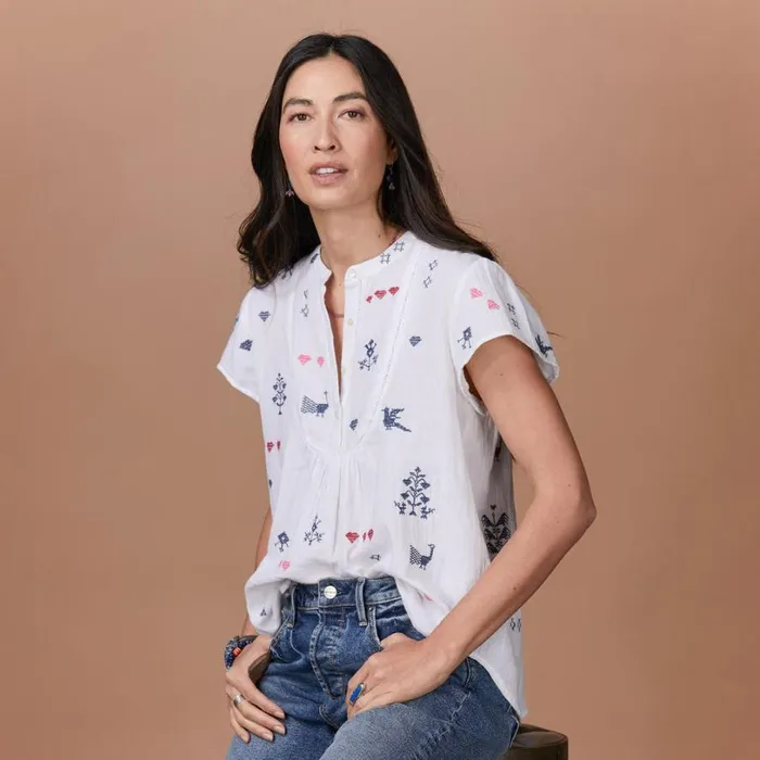 Women Hibi Embroidered Top White Sundance Catalog Tops Women Hibi Embroidered Top White Sundance Catalog Tops