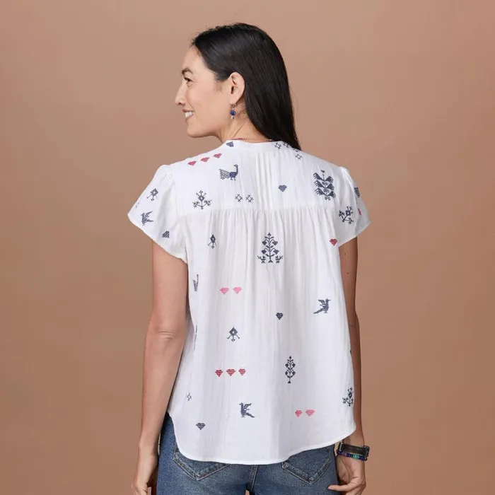 Women Hibi Embroidered Top White Sundance Catalog Tops Women Hibi Embroidered Top White Sundance Catalog Tops