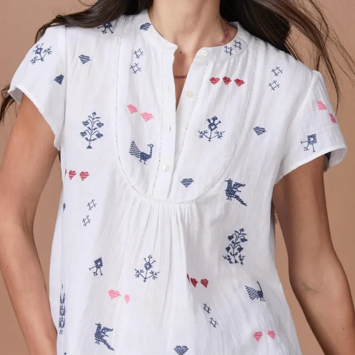Women Hibi Embroidered Top White Sundance Catalog Tops Women Hibi Embroidered Top White Sundance Catalog Tops
