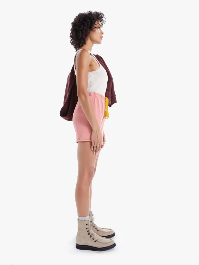 Women High Rise Mother Denim The Bender Short Fray Rustcopper