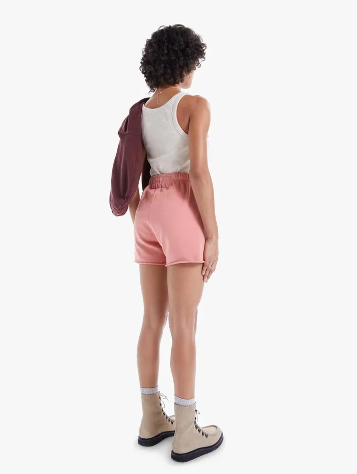 Women High Rise Mother Denim The Bender Short Fray Rustcopper