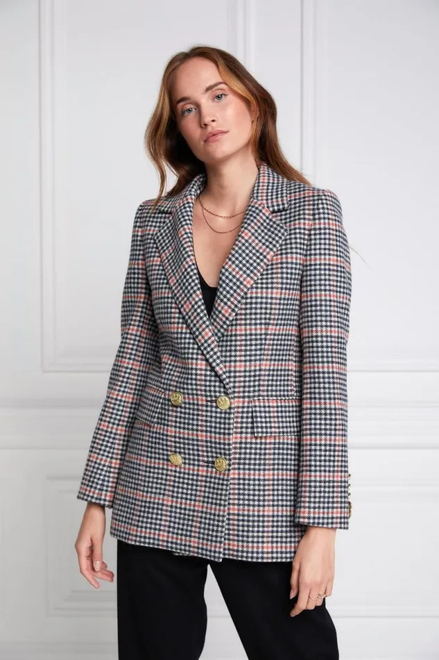 Women In Stock Tailoring Holland Cooper Double Breasted Blazer Oyster Catcher