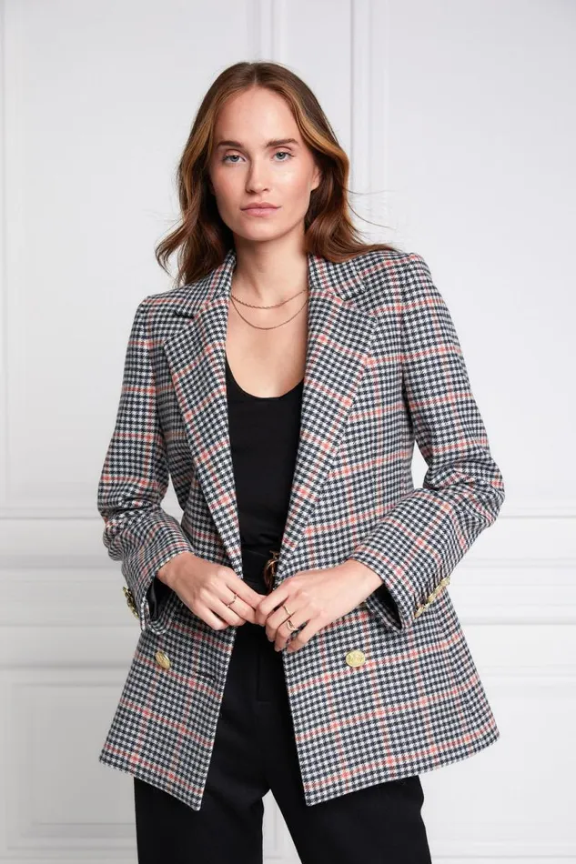 Women In Stock Tailoring Holland Cooper Double Breasted Blazer Oyster Catcher