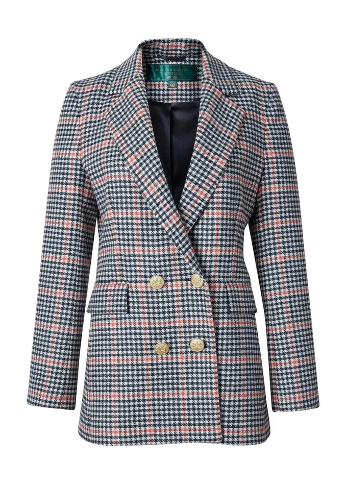 Women In Stock Tailoring Holland Cooper Double Breasted Blazer Oyster Catcher