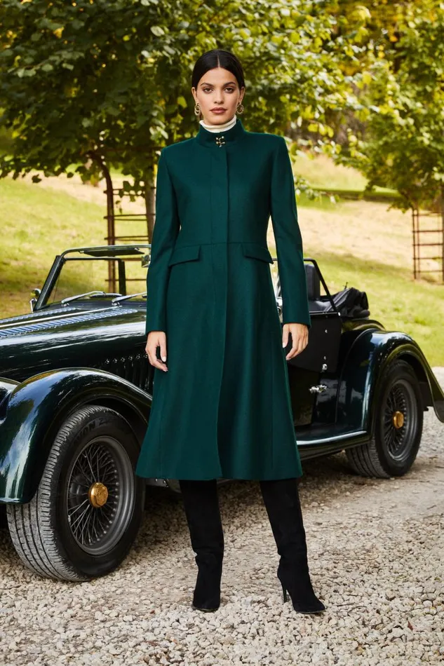 Women In Stock Tailoring Holland Cooper Dowdeswell Coat Emerald
