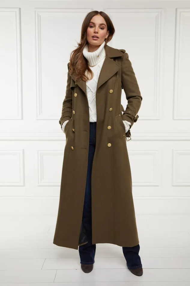 Women In Stock Tailoring Holland Cooper Full Length Chelsea Trench Coat Khaki