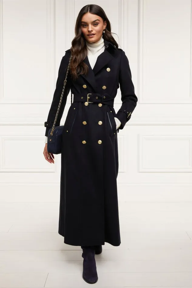 Women In Stock Tailoring Holland Cooper Full Length Marlborough Trench Coat Soft Navy Women In Stock Tailoring Holland Cooper Full Length Marlborough Trench Coat Soft Navy