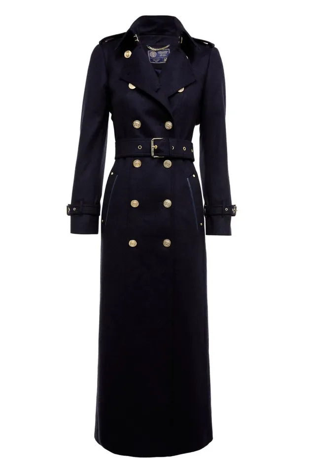 Women In Stock Tailoring Holland Cooper Full Length Marlborough Trench Coat Soft Navy