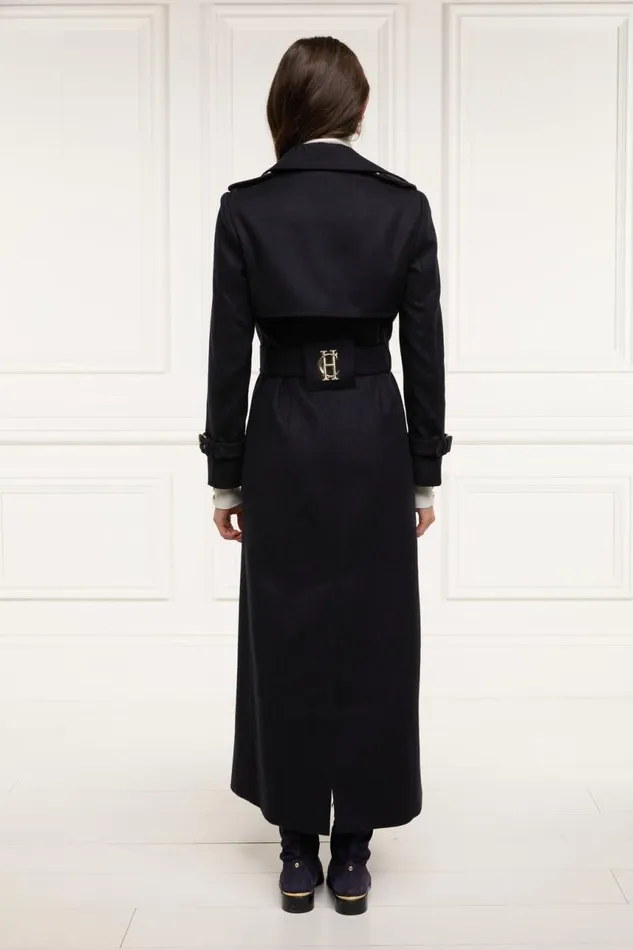 Women In Stock Tailoring Holland Cooper Full Length Marlborough Trench Coat Soft Navy