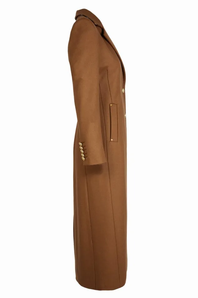 Women In Stock Tailoring Holland Cooper Full Length Regency Coat Dark Camel