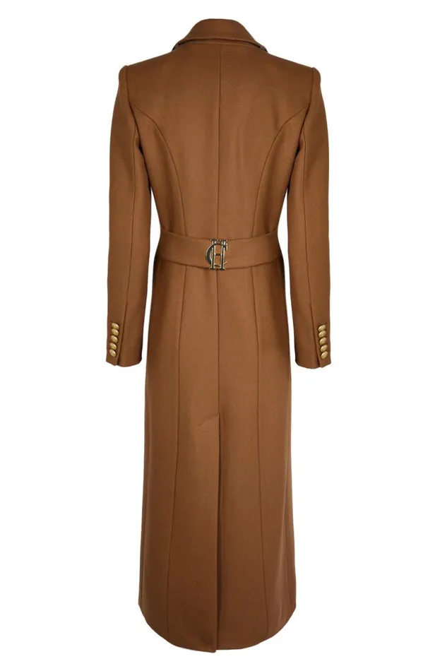 Women In Stock Tailoring Holland Cooper Full Length Regency Coat Dark Camel