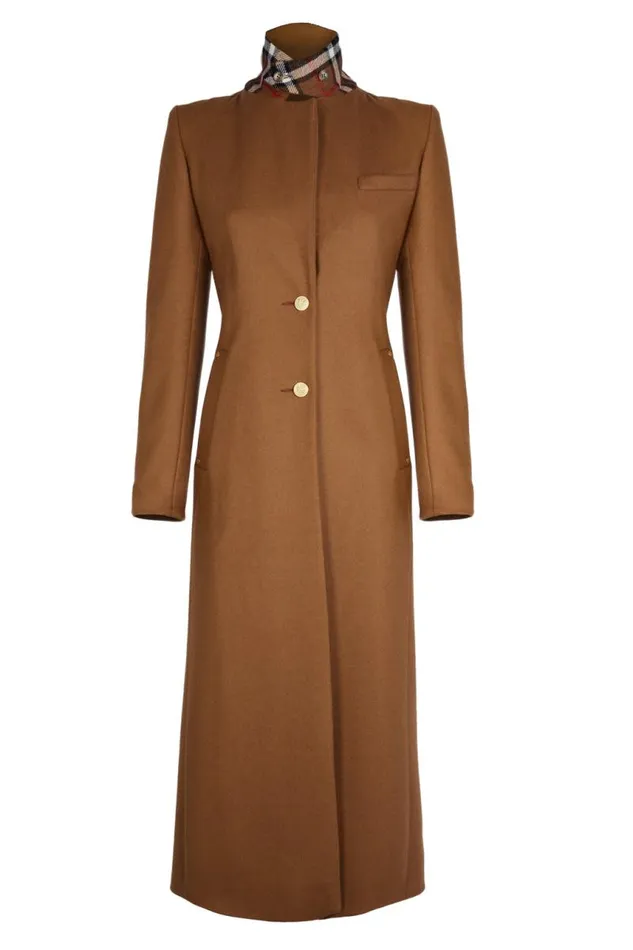 Women In Stock Tailoring Holland Cooper Full Length Regency Coat Dark Camel