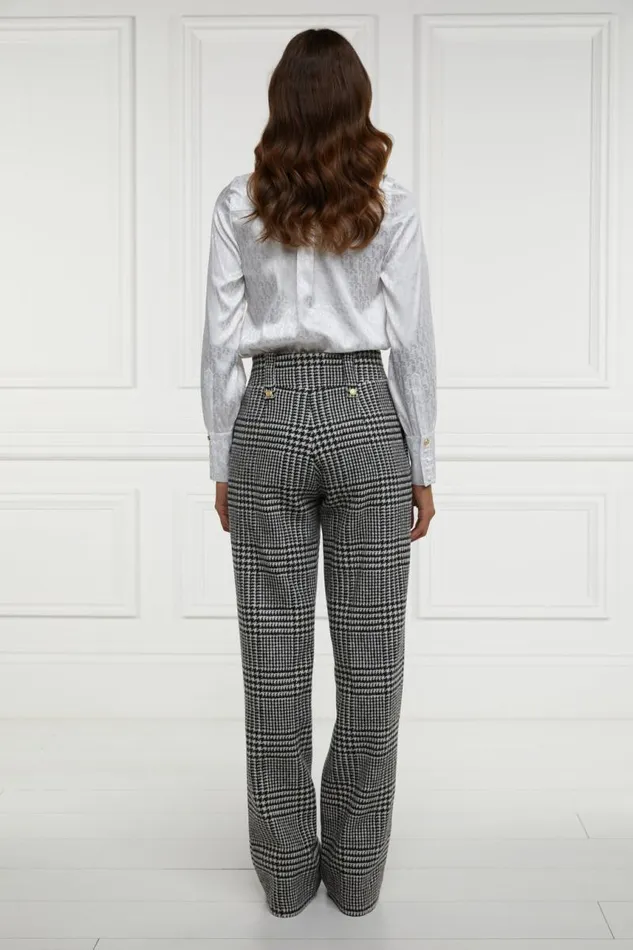 Women In Stock Tailoring Holland Cooper High Waisted Straight Trouser Large Scale Prince Of Wales Mono Women In Stock Tailoring Holland Cooper High Waisted Straight Trouser Large Scale Prince Of Wales Mono