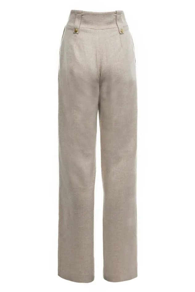 Women In Stock Tailoring Holland Cooper High Waisted Straight Trouser Oatmeal Women In Stock Tailoring Holland Cooper High Waisted Straight Trouser Oatmeal