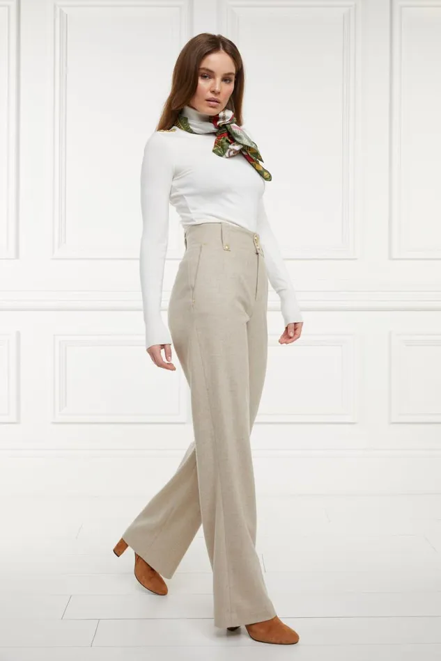 Women In Stock Tailoring Holland Cooper High Waisted Straight Trouser Oatmeal Women In Stock Tailoring Holland Cooper High Waisted Straight Trouser Oatmeal