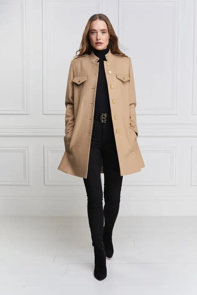 Women In Stock Tailoring Holland Cooper Highbury Cape Coat Camel