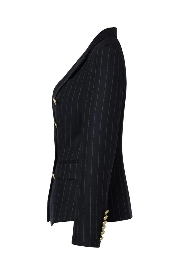 Women In Stock Tailoring Holland Cooper Knightsbridge Blazer Navy Chalk Pinstripe