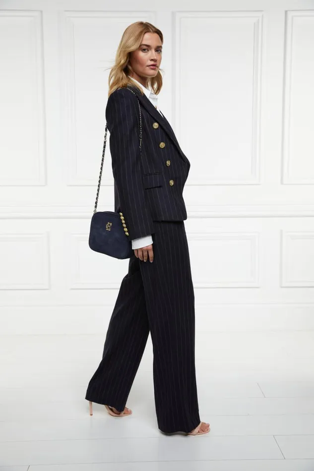 Women In Stock Tailoring Holland Cooper Knightsbridge Blazer Navy Chalk Pinstripe