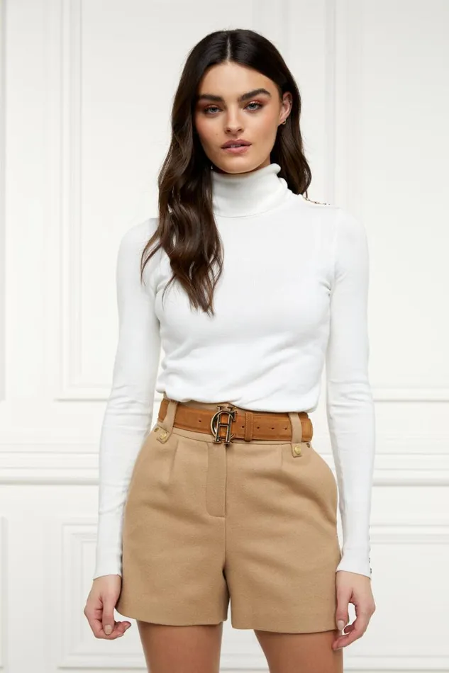 Women In Stock Tailoring Holland Cooper Luxe Tailored Short Camel
